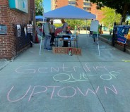 The entrance to the Weiss Hospital parking lot this afternoon. Photo: John Greenfield