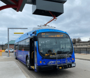 Charging a bus a Navy Pier. Photo: Mia Park