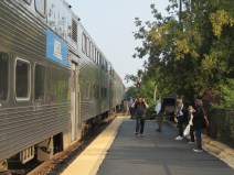 An inbound Union Pacific North train at the Rogers Park Metra station. If this line had been shut down, the CTA Purple and Red lines would have been a fall-back for some riders. Photo: Igor Studenkov