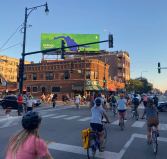 The ride at Belmont and Halsted. Photo: Bike Grid Now