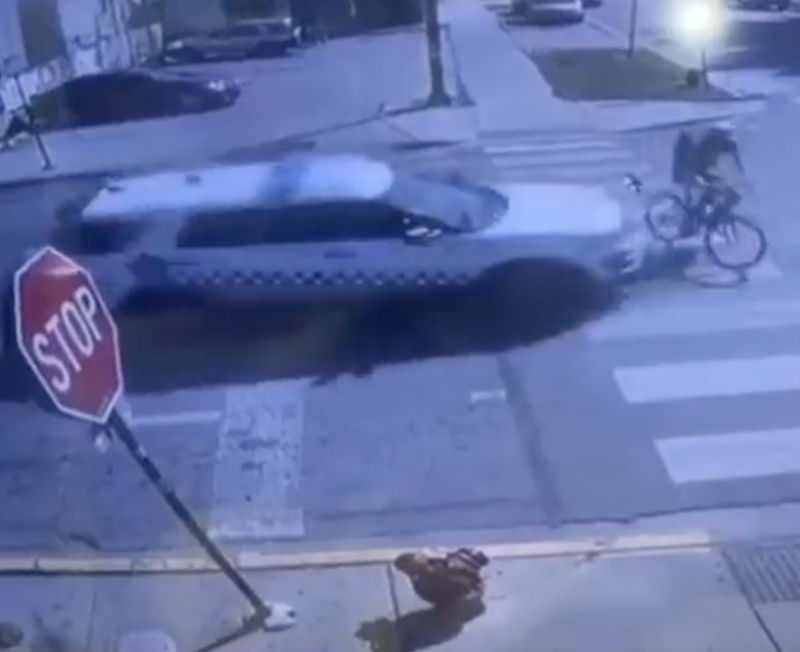 Screenshot of the video an instant before impact.